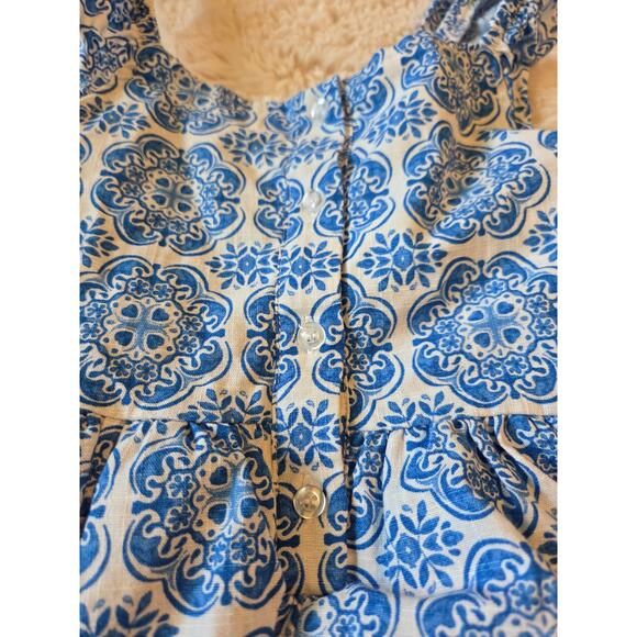 Paisley Lane Blue and White Ruffled Sleeveless Dress size 7 - Picture 7 of 7